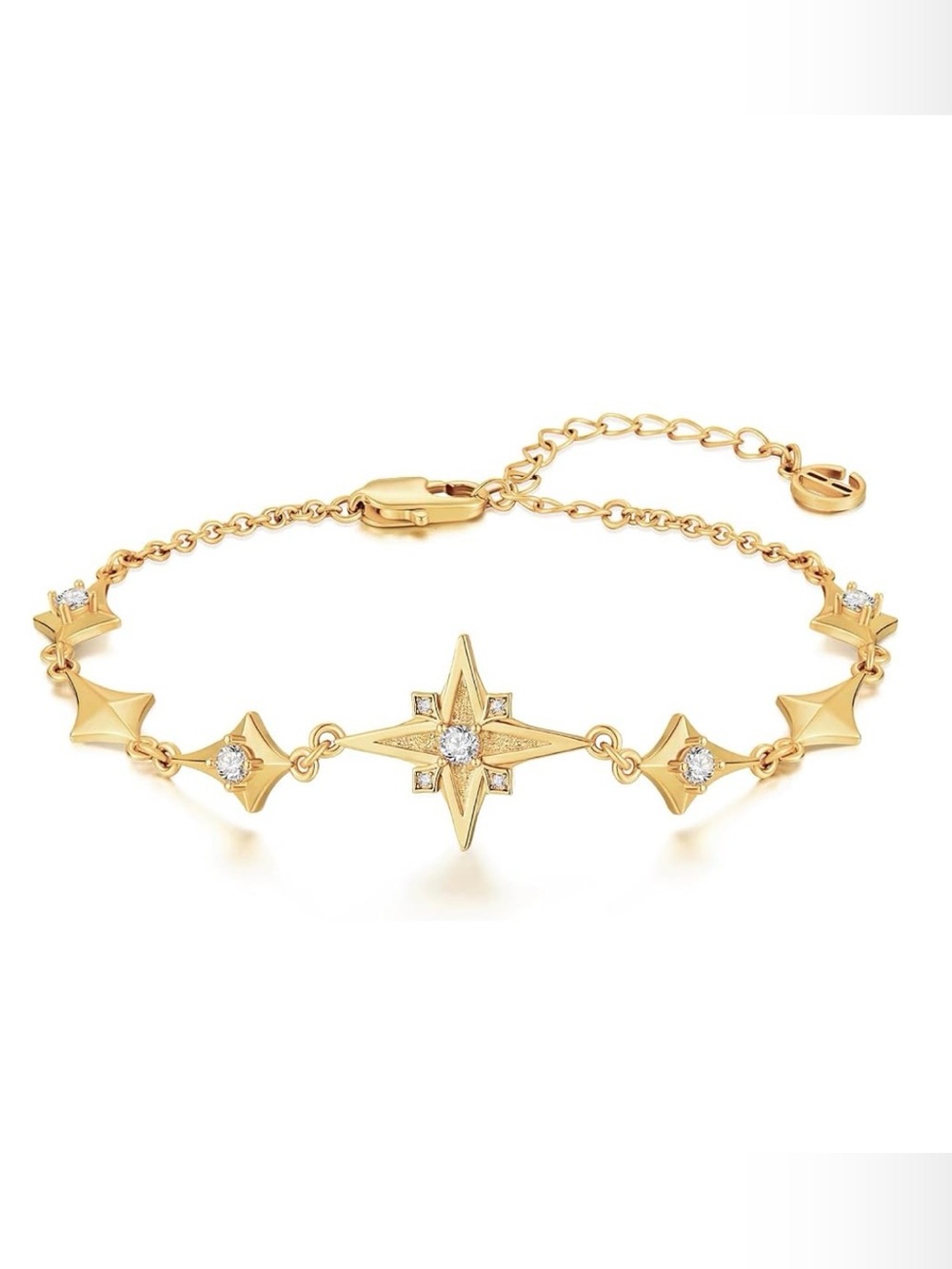 NEW 18k Gold Plated Adjustable Chain Link Starlight